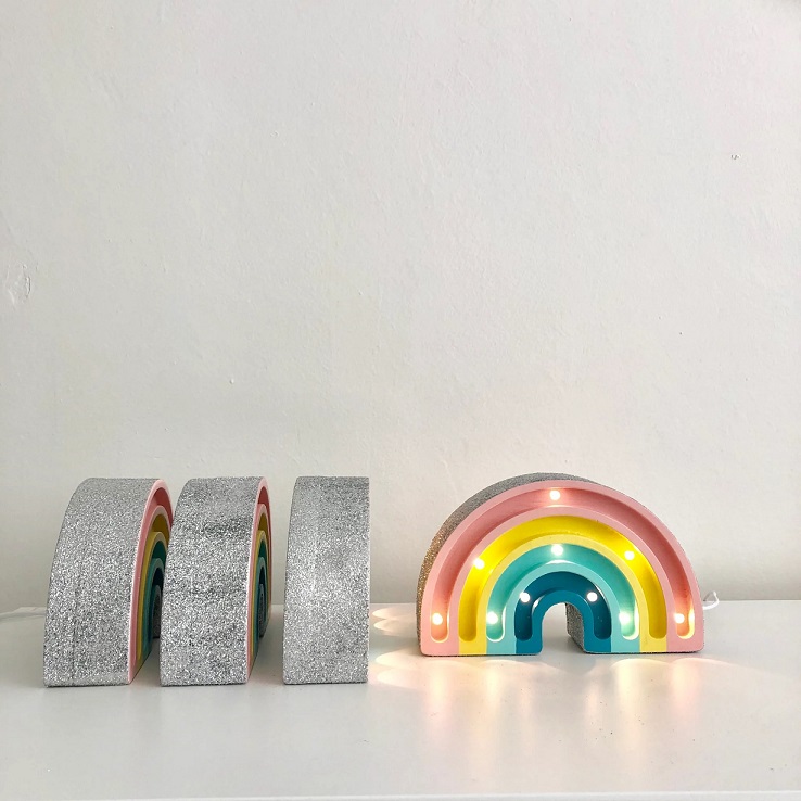 Little Lights, Nattlampe til barnerommet, Regnbue MINI pastel glitter - Bilde 2