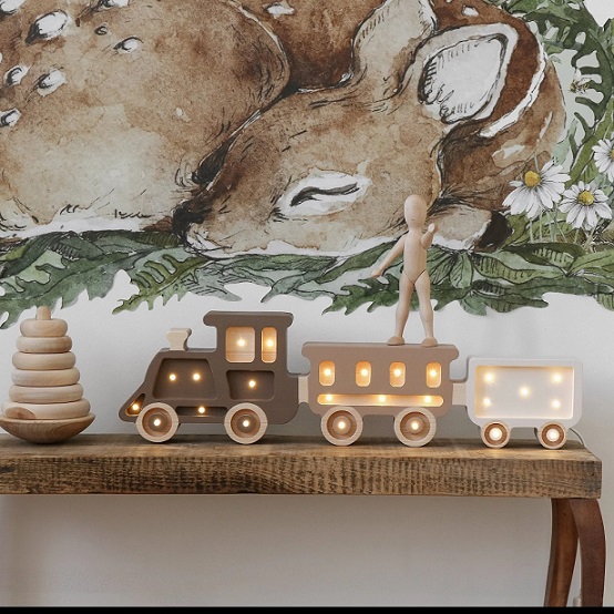 Little Lights, Nattlampe til barnerommet, Brun/Beige Tog - Bilde 5