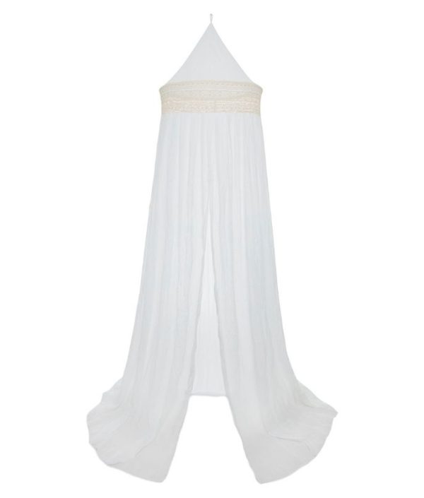 Jollein, boho sengehimmel med blonder, vintage ivory