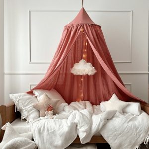 Stor maxi marsala sengehimmel i lin, Cotton & Sweets