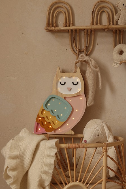 Little Lights, Nattlampe til barnerommet, Ugle Retro rainbow - Bilde 6