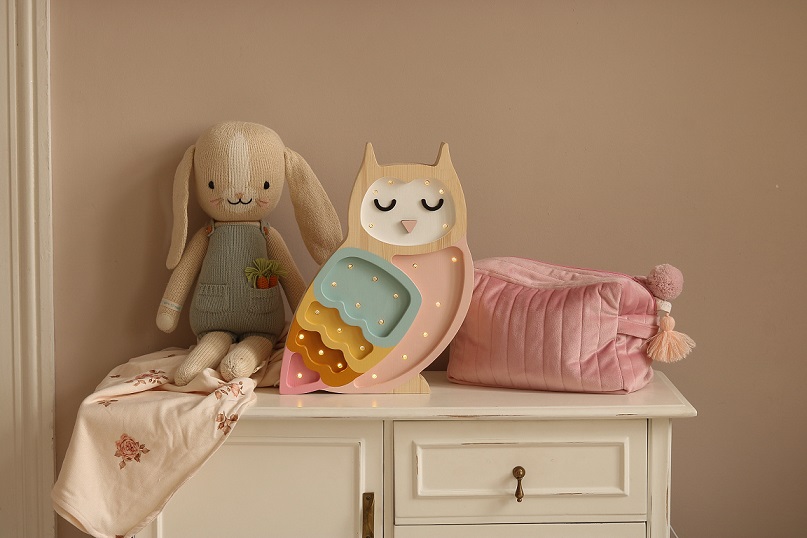 Little Lights, Nattlampe til barnerommet, Ugle Retro rainbow - Bilde 5