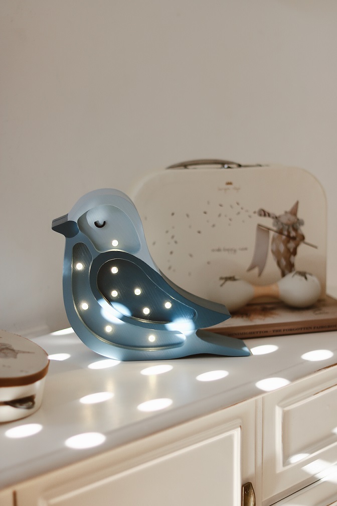 Little Lights, Nattlampe til barnerommet, Liten fugl Denim - Bilde 4