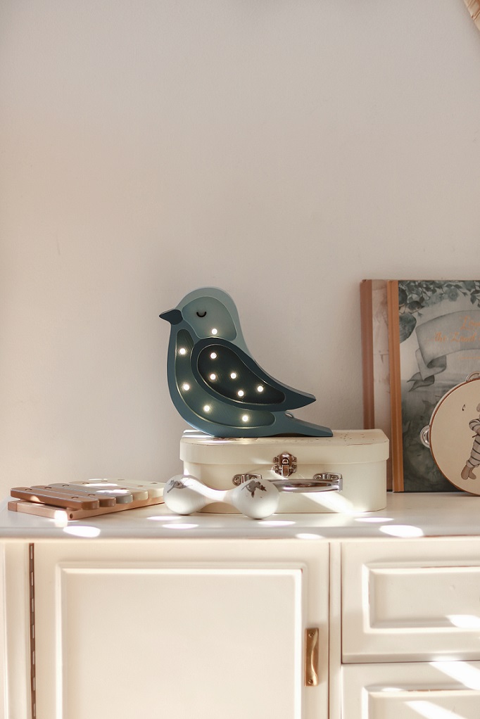 Little Lights, Nattlampe til barnerommet, Liten fugl Denim - Bilde 5