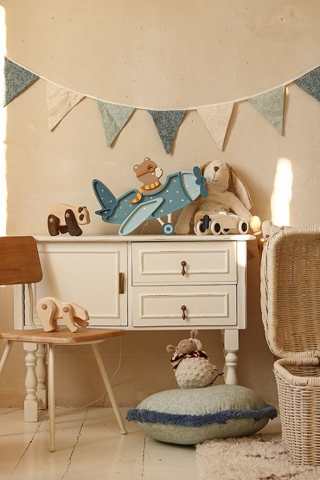 Little Lights, Nattlampe til barnerommet, Vintage fly blå - Bilde 9