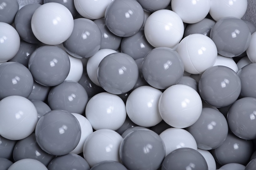Meow, grå boucle ballbad med 300 grå og hvite baller - Bilde 2