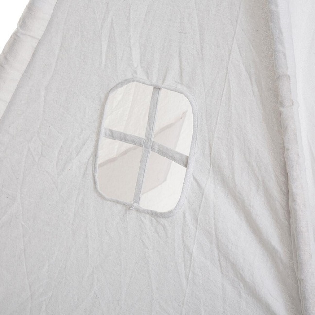 Tipi-telt med pompom til barnerommet, beige - Bilde 4
