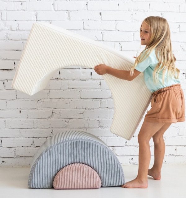 Babylove, Byggbare klosser i stoff Rainbow, beige