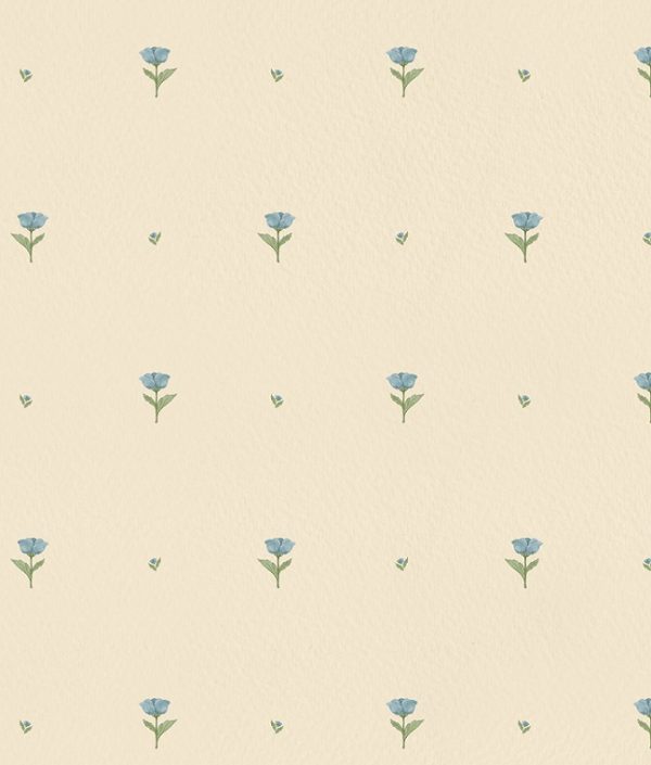 Mrs Mighetto, tapet Tulips for Belle, Blue