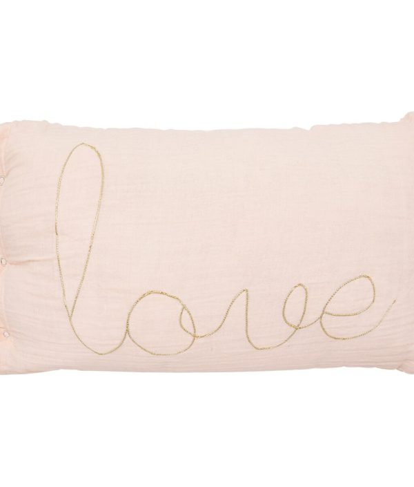 Lys rosa rektangulær pute, Love