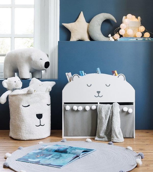Oppbevaringskurv White Teddy