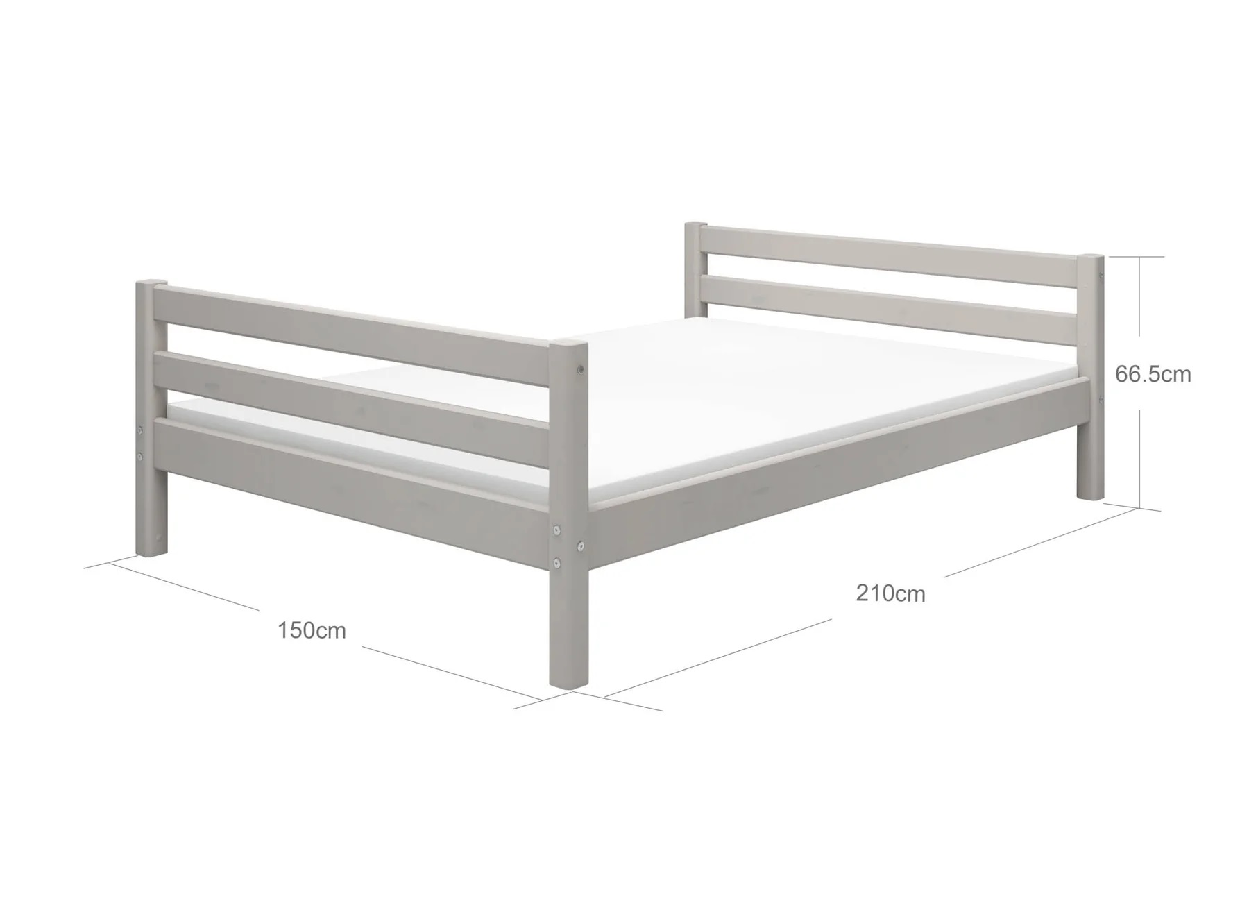 Flexa, barneseng 140x200 cm Classic, grå - Bilde 7