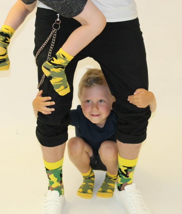 Yellow Camo Kids Sock - sokker for barn