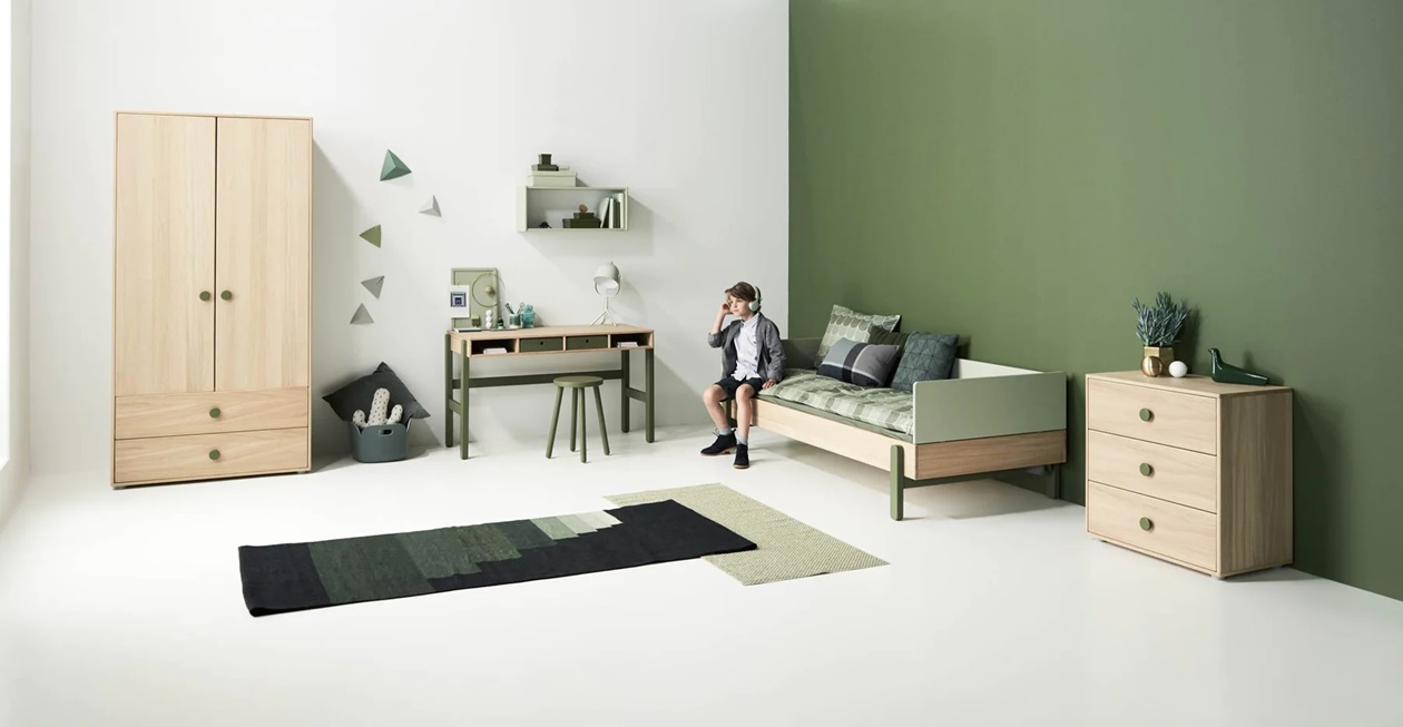 Flexa, barneseng dagbädd 90x200 cm Popsicle, kiwi oak - Bilde 2