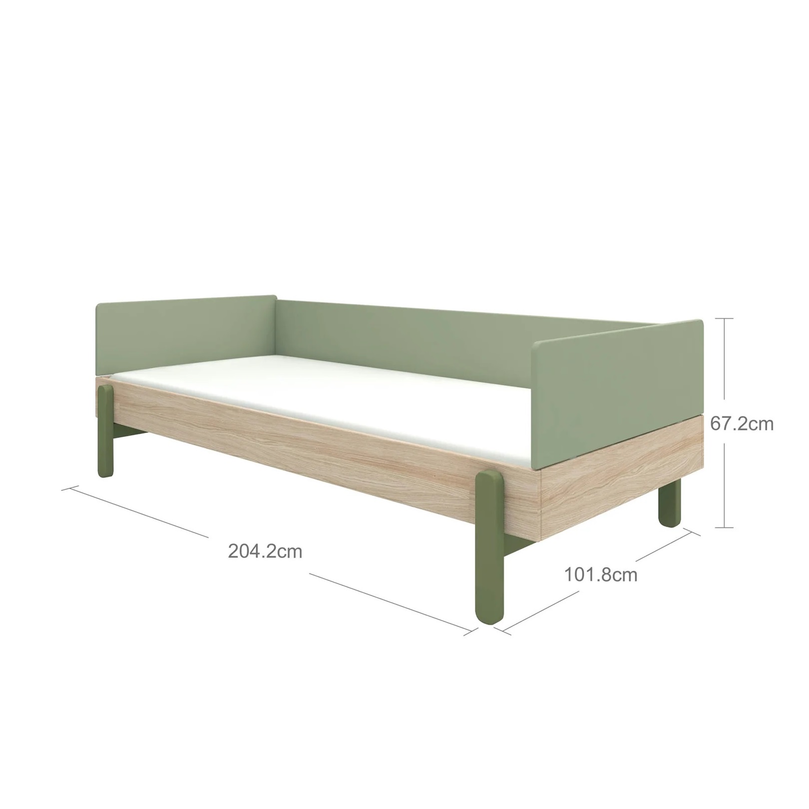 Flexa, barneseng dagbädd 90x200 cm Popsicle, kiwi oak - Bilde 11