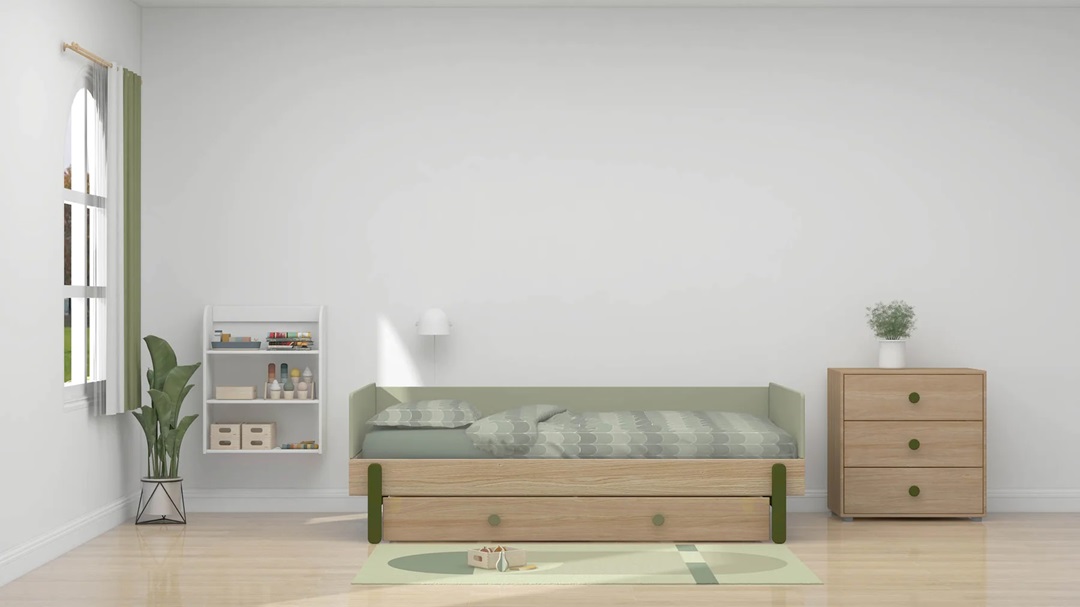 Flexa, barneseng dagbädd 90x200 cm Popsicle, kiwi oak - Bilde 4