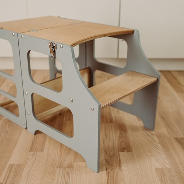 Duck Woodworks, Byggbar kjøkkenkrakk grå/natur