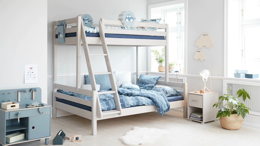 Flexa, køyeseng familieseng Classic 90x200/140x200 cm, hvit - Bilde 2