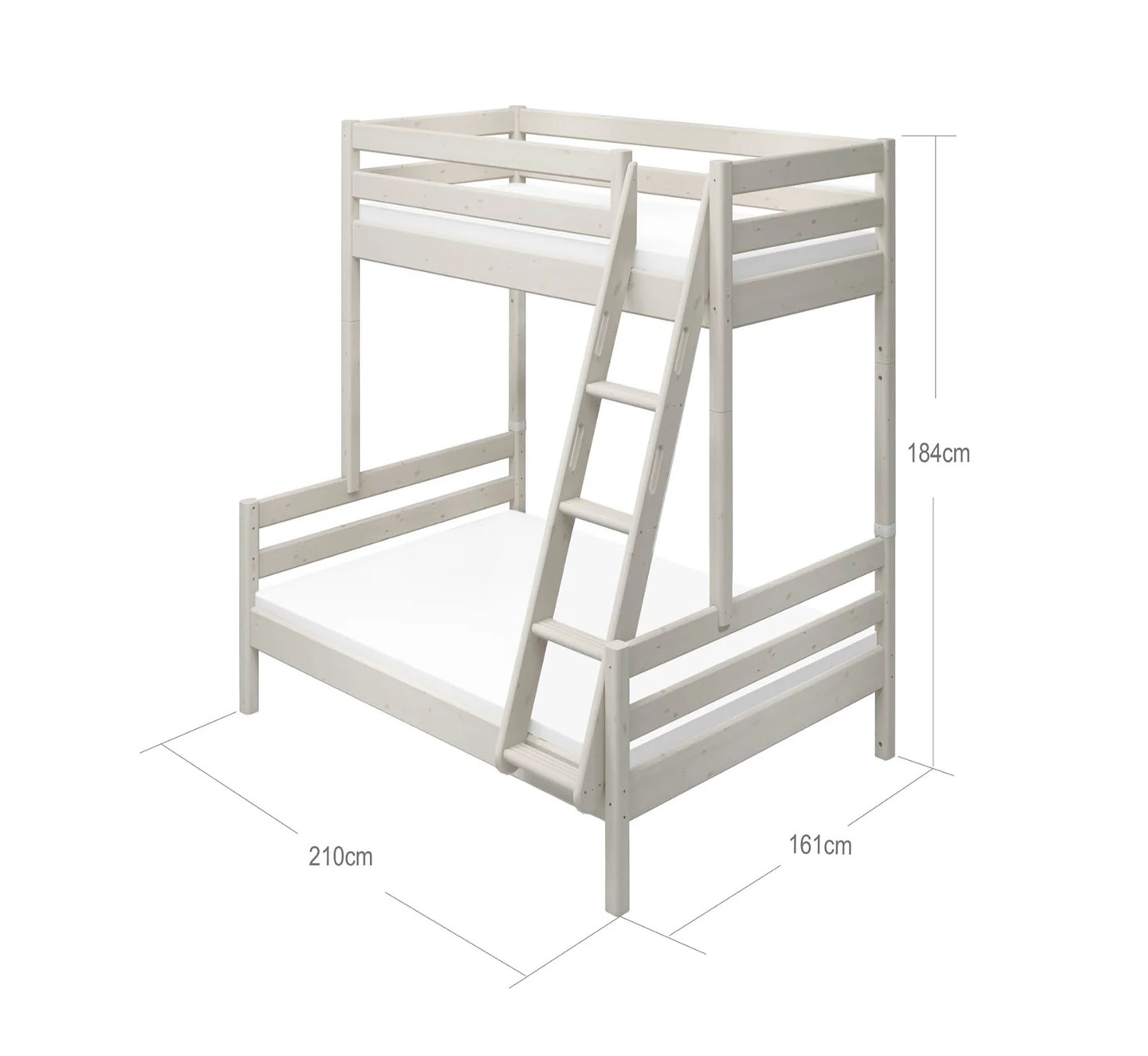 Flexa, køyeseng familieseng Classic 90x200/140x200 cm, hvit - Bilde 7