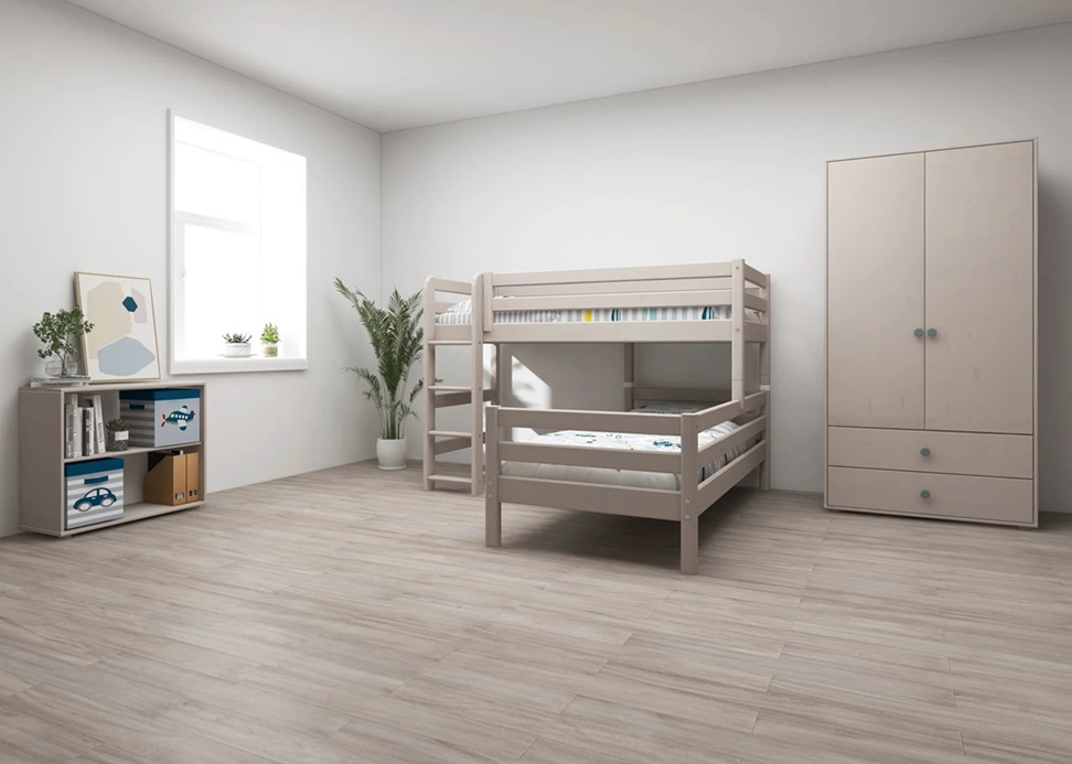 Flexa, køyeseng loftseng med ekstra seng Classic 90x200 cm, grå - Bilde 5