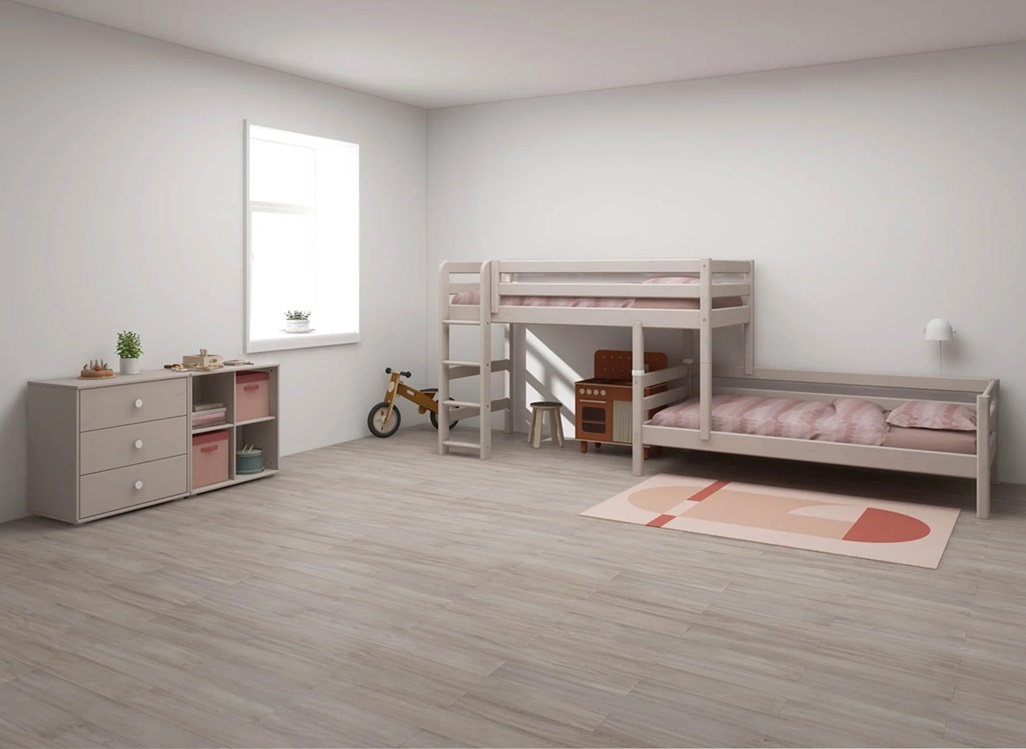 Flexa, køyeseng loftseng med ekstra seng Classic 90x200 cm, grå - Bilde 4