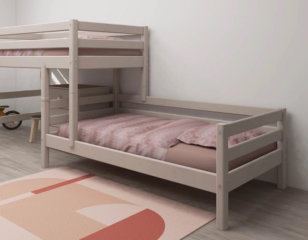 Flexa, køyeseng loftseng med ekstra seng Classic 90x200 cm, grå - Bilde 7