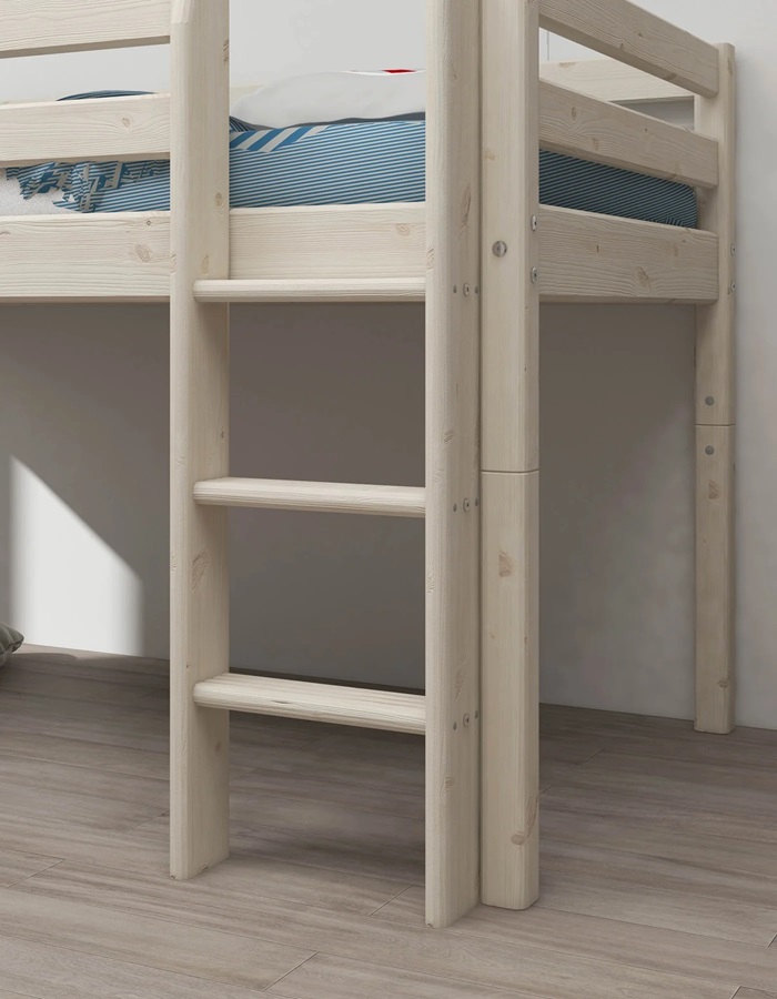 Flexa, lav loftsseng med sklie 90x200 cm Classic, hvit - Bilde 5