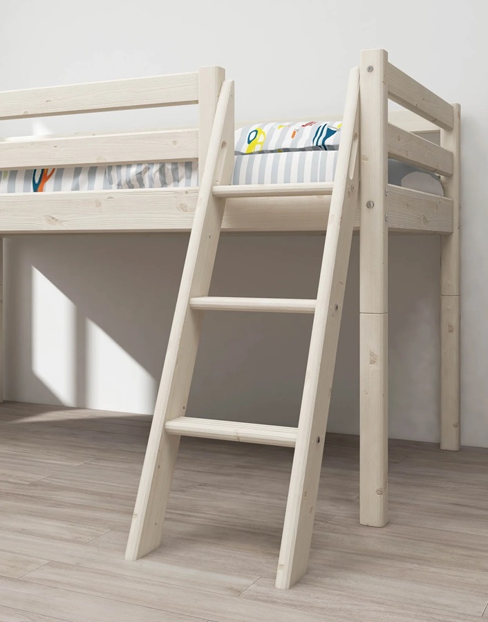 Flexa, lav loftsseng med sklie 90x200 cm Classic, hvit - Bilde 6