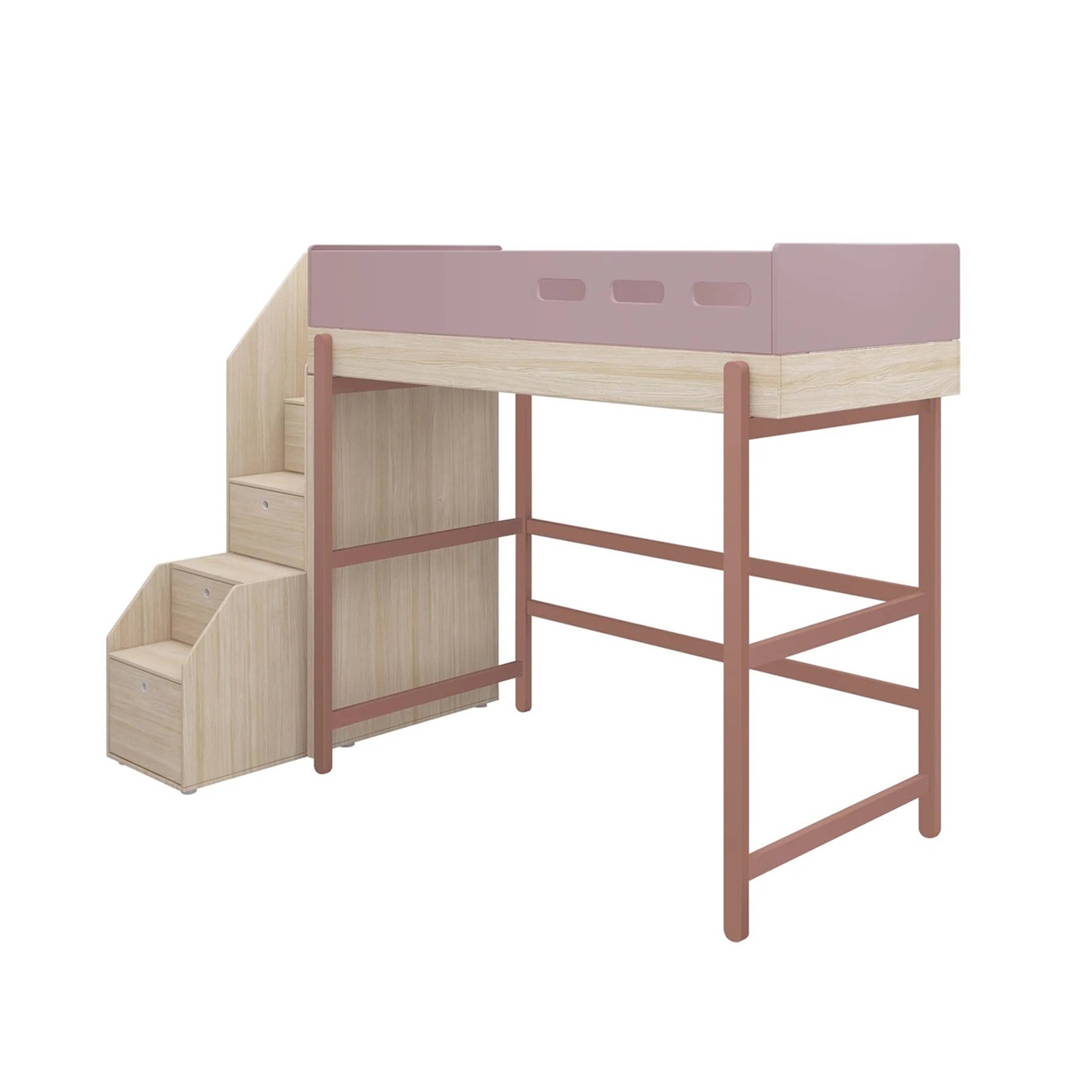 Flexa, høy hems med trapp 90x200 cm Popsicle, cherry oak