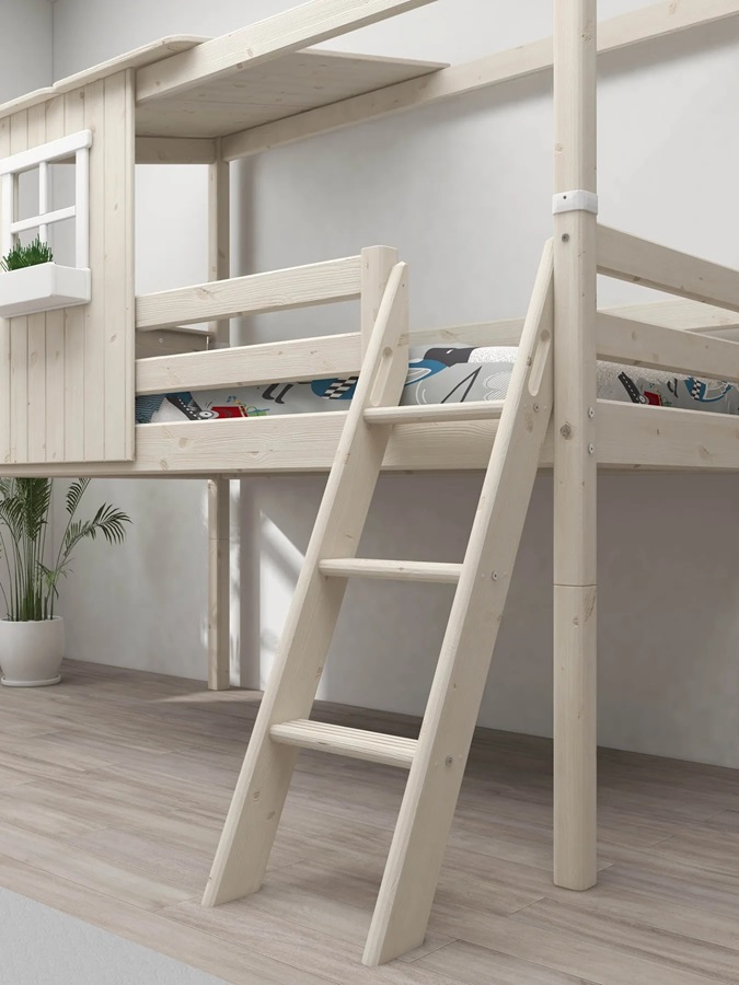 Flexa, lav loftsseng husseng 90x200 cm Classic Half House, hvit - Bilde 6