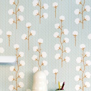 Majvillan, tapet til barnerommet Sweet cotton, turkis