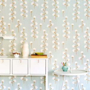 Majvillan, tapet til barnerommet Sweet cotton, turkis
