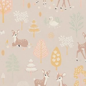 Majvillan, tapet til barnerommet Golden woods, dusty lilac