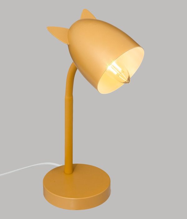 Bordlampe med ører til barnerommet, gul okra
