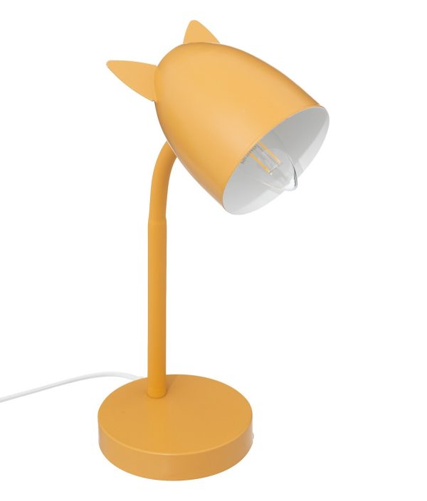 Bordlampe med ører til barnerommet, gul okra