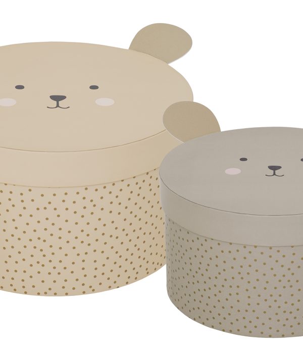 Jabadabado, oppbevaringsboks Teddy 2-pack, beige