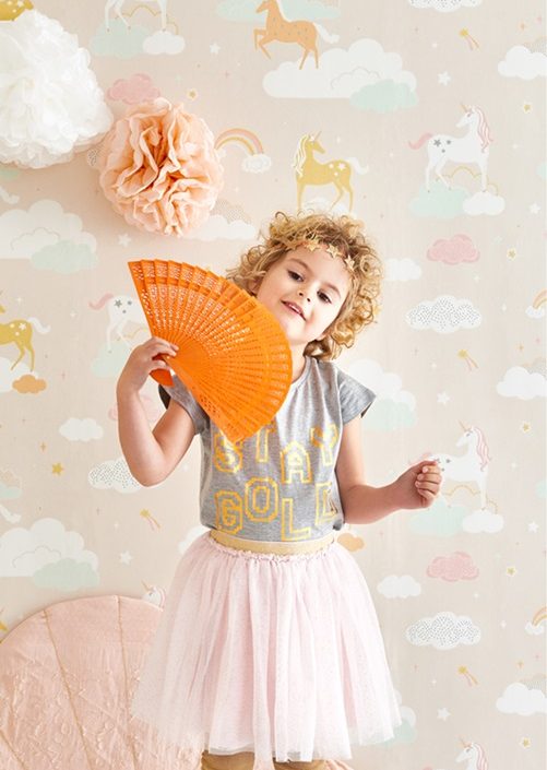 Majvillan, tapet til barnerommet Rainbow treasures, lovely pastel pink
