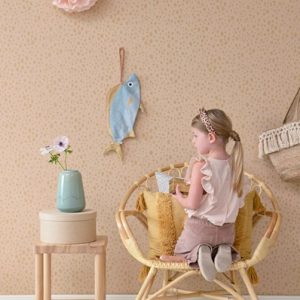 Majvillan, tapet til barnerommet Animal dots, dusty peach