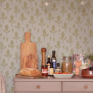Majvillan, tapet til barnerommet Oak, greige blue