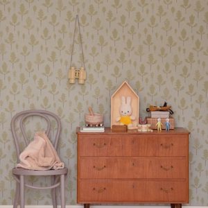 Majvillan, tapet til barnerommet Oak, greige blue