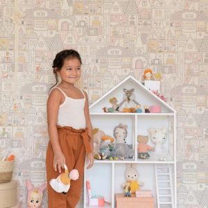 Majvillan, tapet til barnerommet Dollhouse, wool white