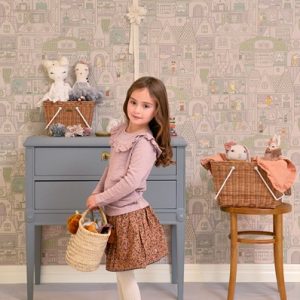 Majvillan, tapet til barnerommet Dollhouse, soft lilac