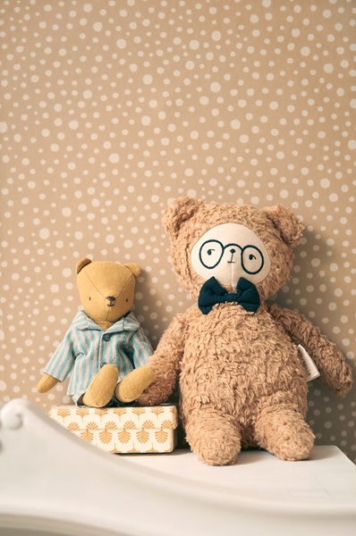 Majvillan, tapet til barnerommet Dots, teddy brown - Bilde 3