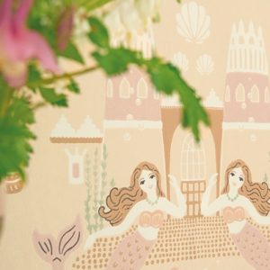 Majvillan, tapet til barnerommet Mermaid reef, sandy beige