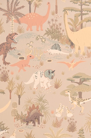 Majvillan, tapet til barnerommet Dinosaur vibes, sandy beige - Bilde 3