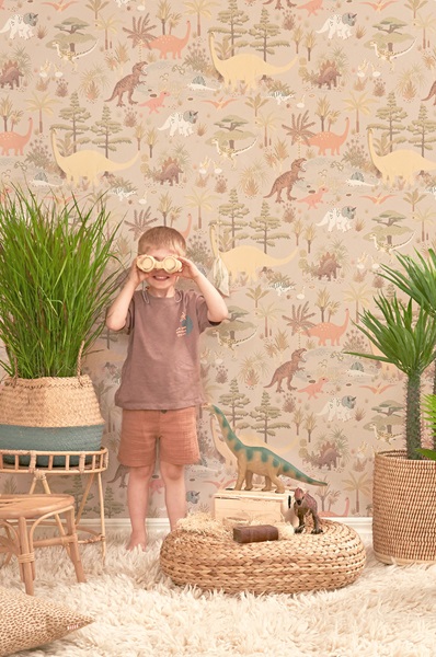 Majvillan, tapet til barnerommet Dinosaur vibes, sandy beige - Bilde 5