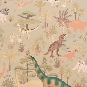 Majvillan, tapet til barnerommet Dinosaur vibes, soft green