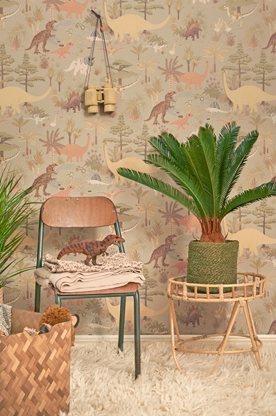 Majvillan, tapet til barnerommet Dinosaur vibes, soft green - Bilde 2