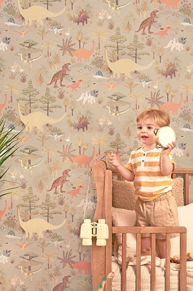 Majvillan, tapet til barnerommet Dinosaur vibes, soft green - Bilde 7