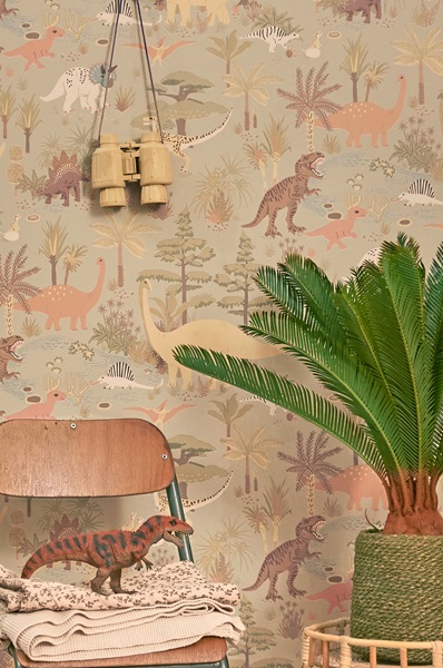 Majvillan, tapet til barnerommet Dinosaur vibes, soft green - Bilde 4
